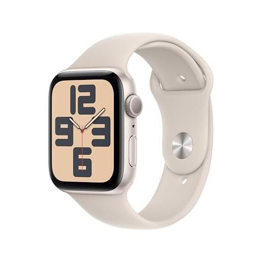Apple watch se (2ª generazione, 2023) gps 44 mm smartwatch con cassa in alluminio color galassia e cinturino sport galassia - s/m. Fitness tracker, monitoraggio del sonno, rilevamento incidenti