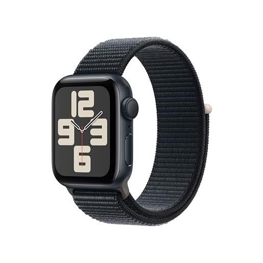 Apple watch se (2ª generazione, 2023) gps 40 mm smartwatch con cassa in alluminio color mezzanotte e sport loop mezzanotte. Fitness tracker, monitoraggio del sonno, rilevamento incidenti