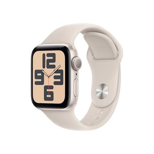 Apple watch se (2ª generazione, 2023) gps 40 mm smartwatch con cassa in alluminio color galassia e cinturino sport galassia - s/m. Fitness tracker, monitoraggio del sonno, rilevamento incidenti