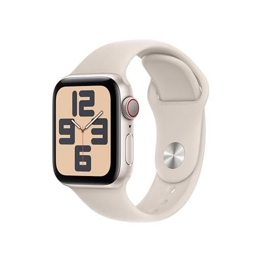 Apple watch se (2ª generazione, 2023) gps + cellular 40mm smartwatch con cassa in alluminio color galassia e cinturino sport galassia - s/m. Fitness tracker, monitoraggio del sonno. 