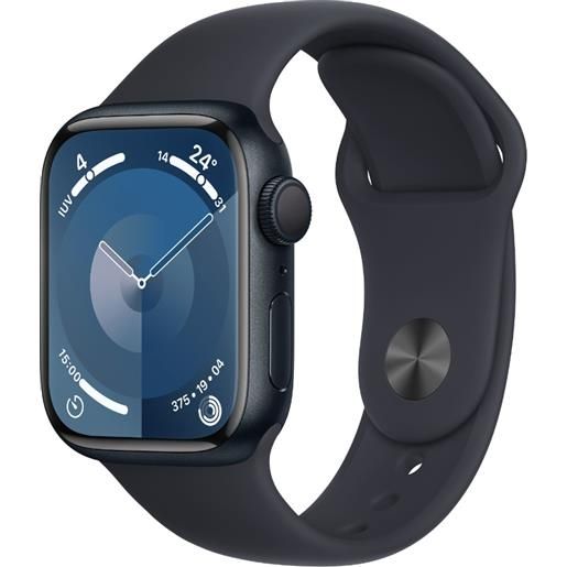 Apple watch series 9 gps cassa 41mm in alluminio mezzanotte con cinturino sport mezzanotte - s-m