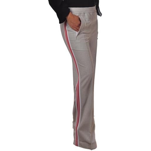 Dondup pantalone con elastico in vita gamba larga tessuto glitterato