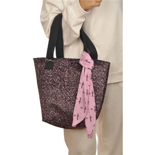 Armuà borsa shopping in vellutino stampato con foulard
