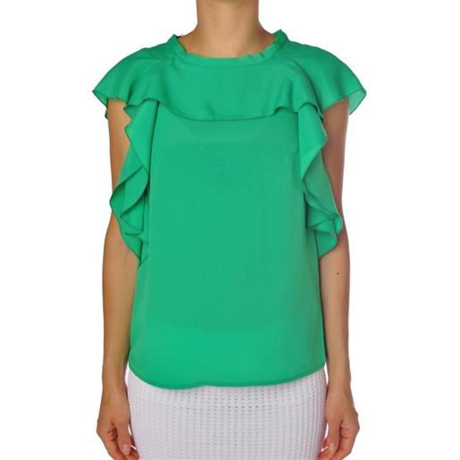 Bresci pinko blusa con rouches al collo radiofrecciatop-x63verde-shirt