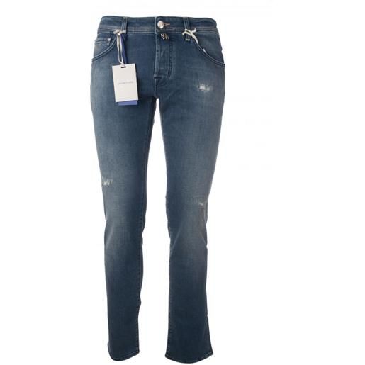 Jacob Cohen jeans gamba stretta cinque tasche in tela stretch lavaggio azzurro