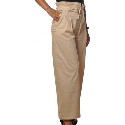 Bresci patrizia pepe pantalone ampio vita alta con elastico 2p1257/a23-b693-sand