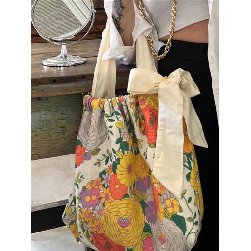 Armuà borsa da mare shopping bag stampa a fiori lulù