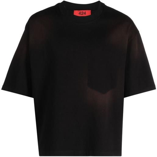 424 t-shirt girocollo con effetto sfumato - nero