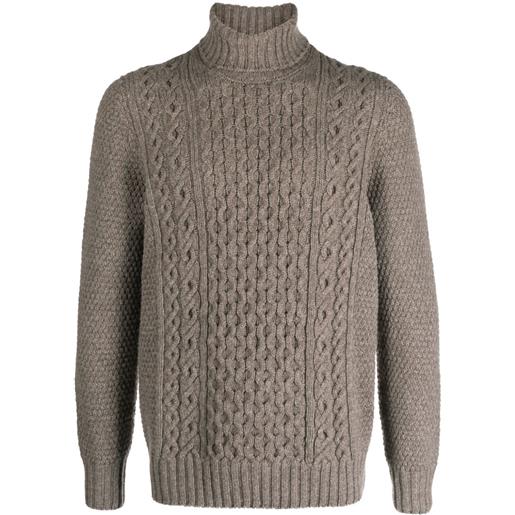 Drumohr maglione con motivo aran - grigio