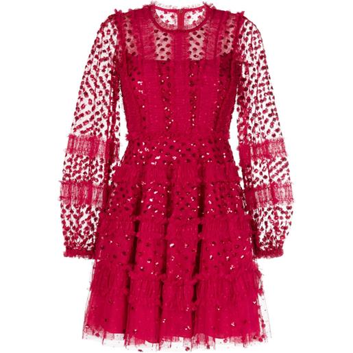 Needle & Thread abito corto con paillettes - rosso