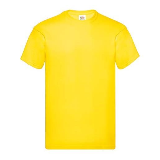 Fruit of the Loom - t-shirt da uomo original t, confezione da 5, giallo. , l