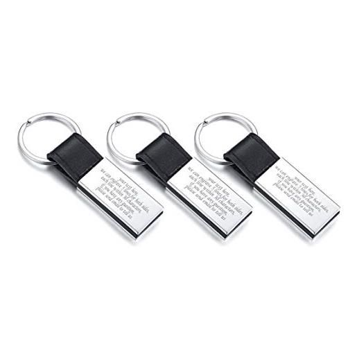 Vnox 1/2/3/4/5pcs portachiavi in pelle personalizzati portachiavi con tag id, portachiavi con incisione gratuita-inserisci il tuo testo personalizzato, chiavi per auto/accessori per borse