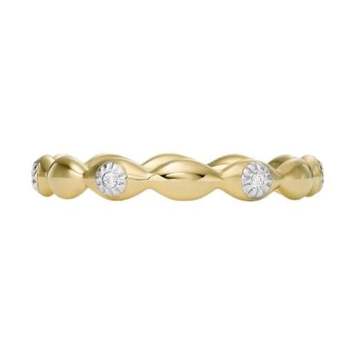 Fossil anello da donna, anello a fascia con diamanti coltivati in laboratorio, placcato oro 14 carati, evil eye