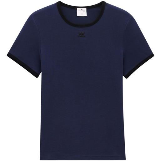 Courrèges t-shirt con dettagli a contrasto - blu