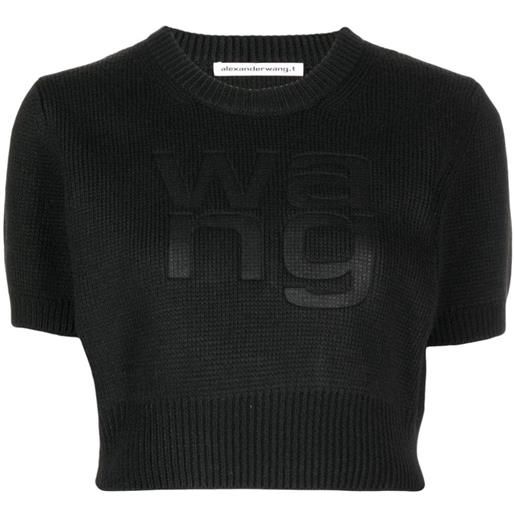 Alexander Wang maglione con logo goffrato - nero
