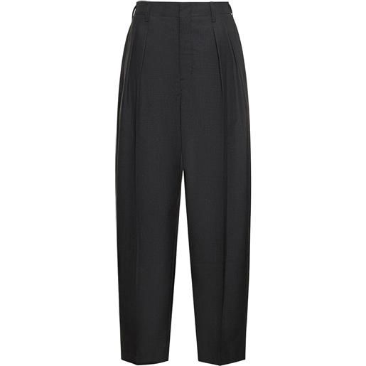 LEMAIRE pantaloni tapered fit in misto lana con pinces