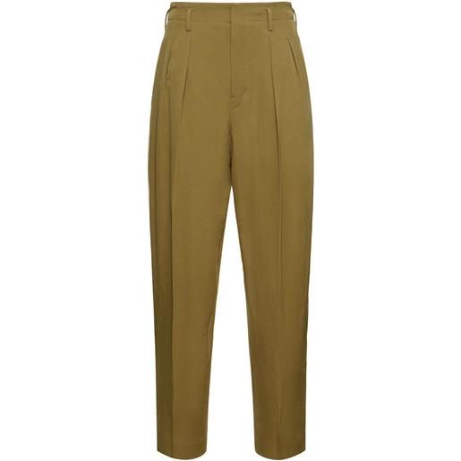 LEMAIRE pantaloni tapered fit in lana con pinces