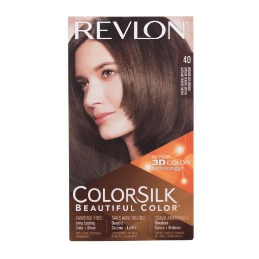 Revlon colorsilk beautiful color tonalità 40 medium ash brown cofanetti tinta per capelli colorsilk beautiful color 59,1 ml + sviluppatore 59,1 ml + balsamo 11,8 ml + guanti per donna