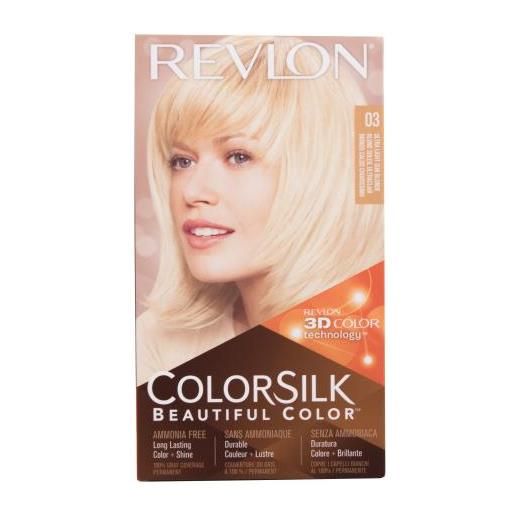 Revlon colorsilk beautiful color tonalità 03 ultra light sun blonde cofanetti tinta per capelli colorsilk beautiful color 59,1 ml + sviluppatore 59,1 ml + balsamo 11,8 ml + guanti per donna