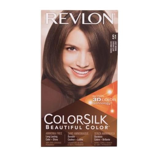 Revlon colorsilk beautiful color tonalità 51 light brown cofanetti tinta per capelli colorsilk beautiful color 59,1 ml + sviluppatore 59,1 ml + balsamo 11,8 ml + guanti per donna
