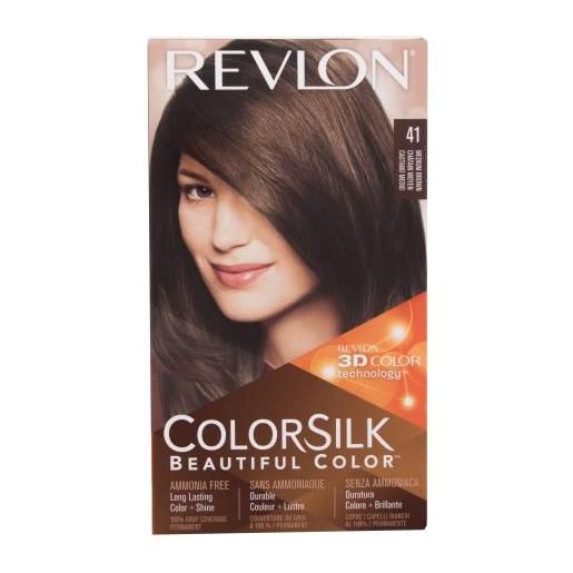 Revlon colorsilk beautiful color tonalità 41 medium brown cofanetti tinta per capelli colorsilk beautiful color 59,1 ml + sviluppatore 59,1 ml + balsamo 11,8 ml + guanti per donna