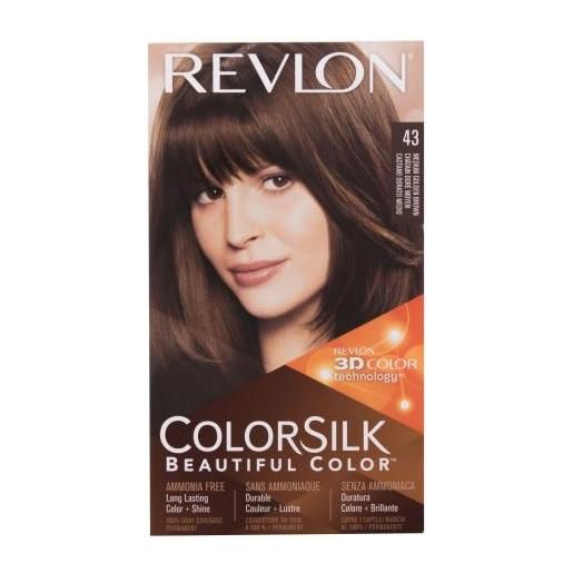 Revlon colorsilk beautiful color tonalità 43 medium golden brown cofanetti tinta per capelli colorsilk beautiful color 59,1 ml + sviluppatore 59,1 ml + balsamo 11,8 ml + guanti per donna