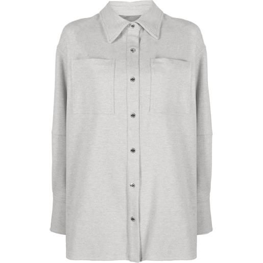 Moorer camicia tess-cms con borchie - grigio