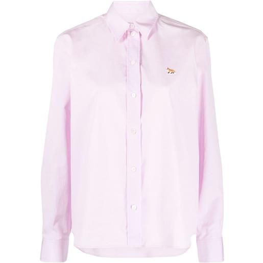 Maison Kitsuné camicia con applicazione baby fox - rosa