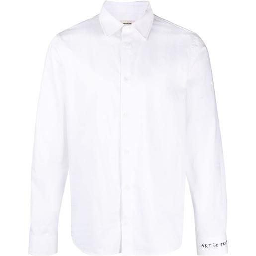 Zadig&Voltaire camicia sydney con ricamo - bianco