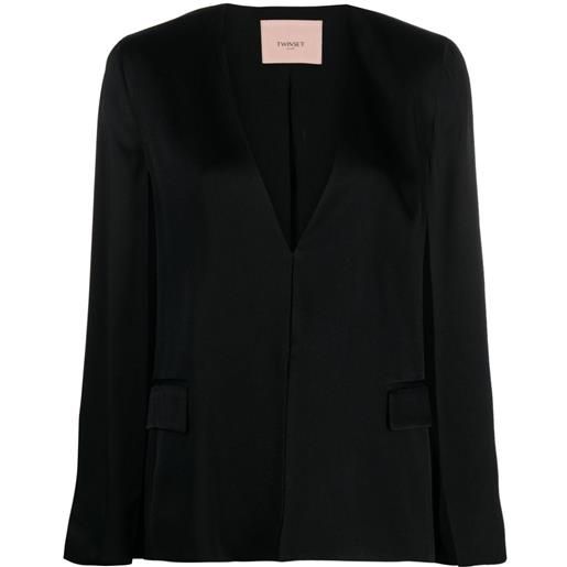 TWINSET blazer con logo inciso - nero