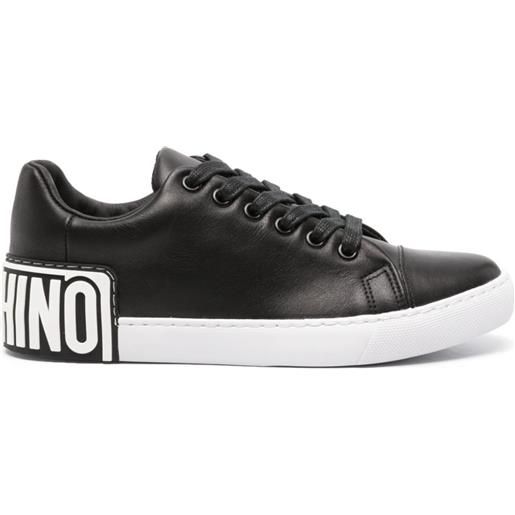 Moschino sneakers con logo in pelle - nero