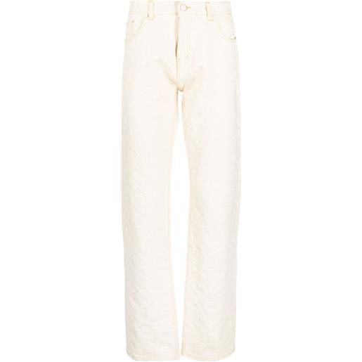 Casablanca jeans dritti con monogramma jacquard - toni neutri