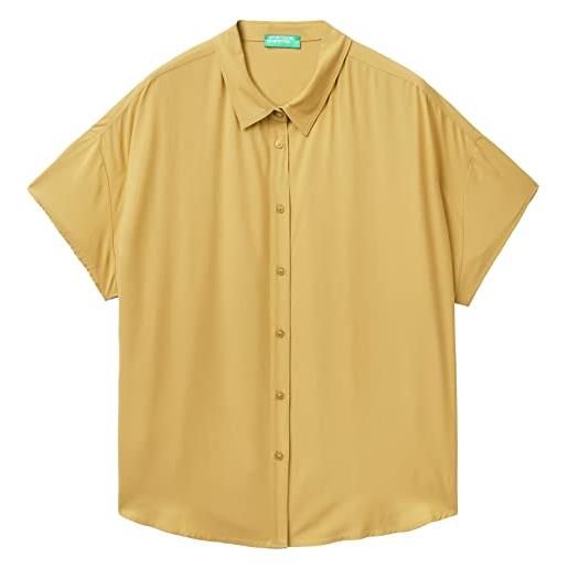 United Colors of Benetton camicia 5wpwdq01m, giallo senape 0v1, l donna