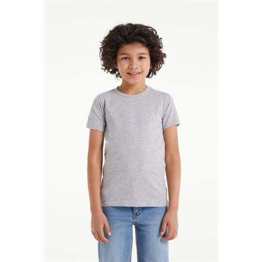 Tezenis t-shirt basic girocollo in cotone elasticizzato bimbi unisex unisex grigio