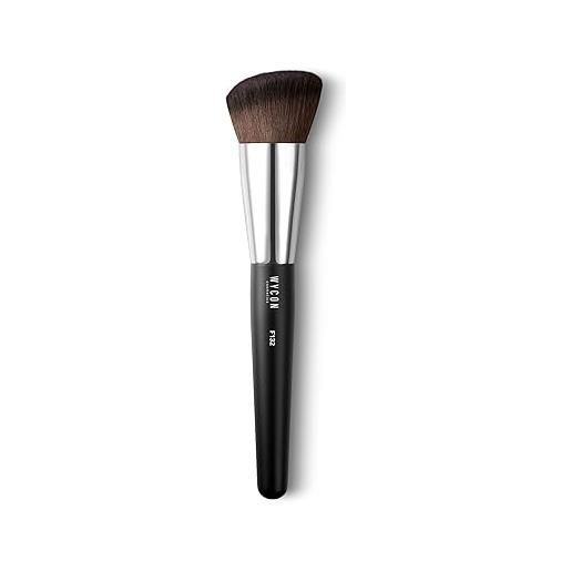 WYCON cosmetics f132 oblique face brush pennello viso piatto ideale per applicare correttori liquidi ed in crema