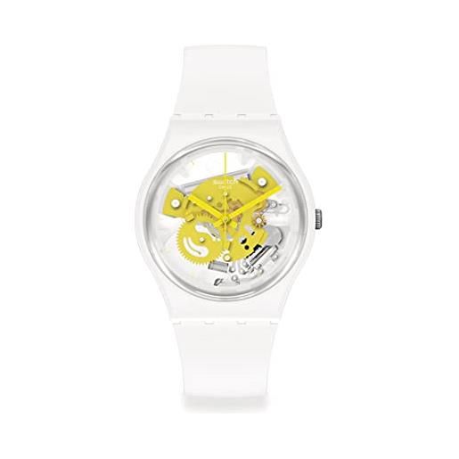 Swatch orologio gent bioceramic lacquered so31w105 time to yellow small