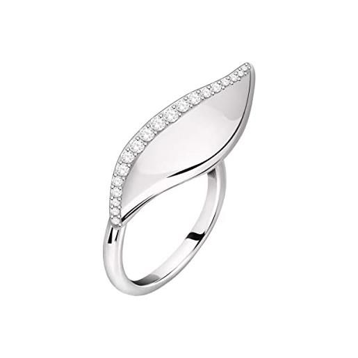 Morellato anello donna collezione foglia zirconia argento 925 - sakh38014, estándar, nessun tipo di materiale, nessuna pietra preziosa