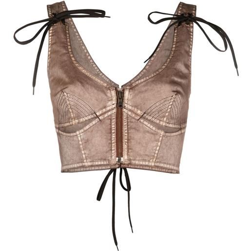 Jean Paul Gaultier corsetto con lacci - marrone