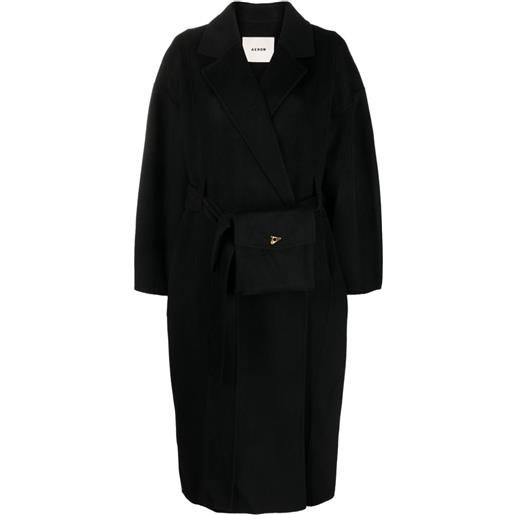 AERON cappotto con cintura hutton - nero