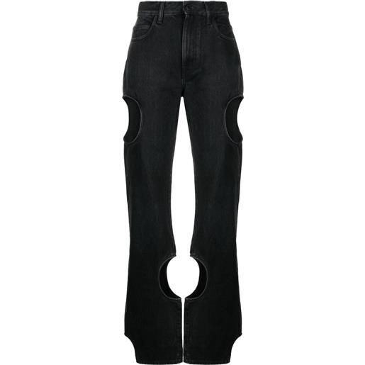 Off-White jeans dritti con dettaglio cut-out - nero