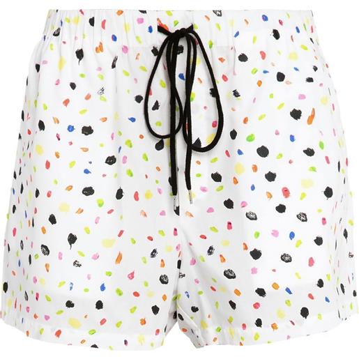 Christopher Kane shorts neon dash con coulisse - bianco
