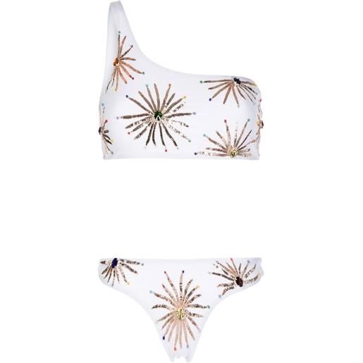 Oceanus top bikini callie con decorazione - bianco
