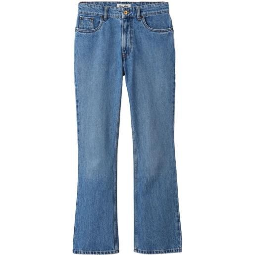 Miu Miu jeans svasati con ricamo - blu