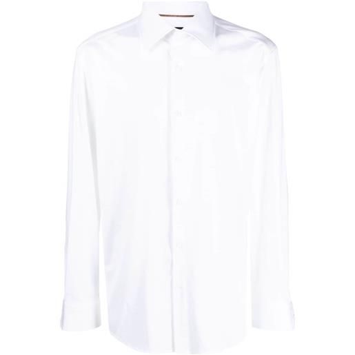 BOSS camicia con colletto ampio - bianco