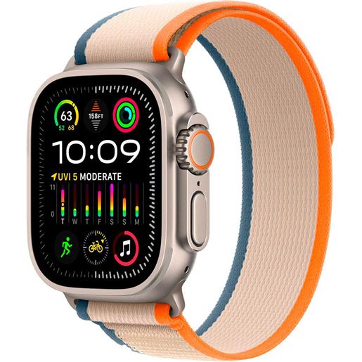 Apple watch ultra 2 gps+cellular loop trail 49 mm beige, arancione s-m