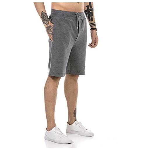 Redbridge pantaloncini da uomo joggers pantalone corto da tuta grigio xl