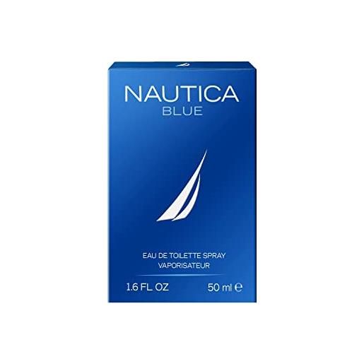 Nautica blue, eau de toilette spray, profumo uomo con note di bergamotto, ninfea e cedro - 50 ml