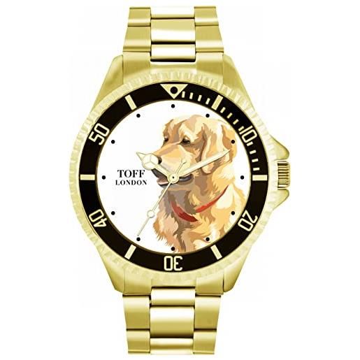 Toff London orologio da cane con testa di golden retriever beige