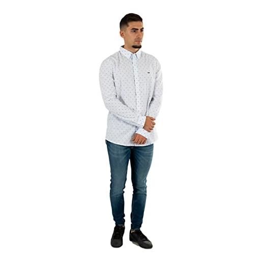 Tommy Jeans dm0dm14184 camicie/top in tessuto, white, m uomo