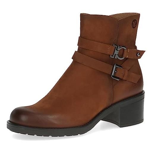 CAPRICE 9-25323-41, stivaletti piatti con lacci donna, marrone (cognac nubuc), 37 eu